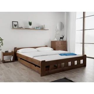 Hochbett Naomi 140 x 200 cm, Eiche Matratze: Matratze Coco Maxi 20 cm, Lattenrost: Ohne Lattenrost - Braun
