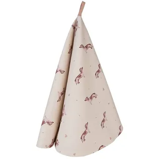 Clayre & Eef Geschirrtuch Ø 80 cm Beige Baumwolle Rund Dackel Küchentuch