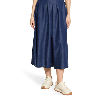 A-Linien-Rock CARTOON "A-Linien-Rock mit Taschen", Damen, Gr. 38, blau (dunkelblau denim), Einsatz: 83% Lyocell CLY. 17% Baumwolle CO., Röcke A-Linien-Rock