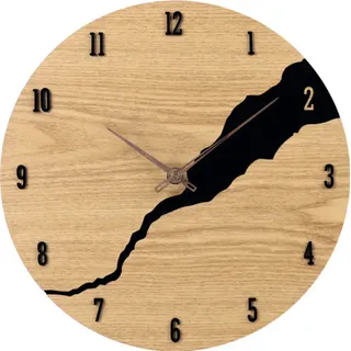 SensaHome Wanduhr Marrakesch – Moderne runde Uhr mit Zahlen – skandinavisches Design mit Holz – Ø30 cm – Beige - Beige