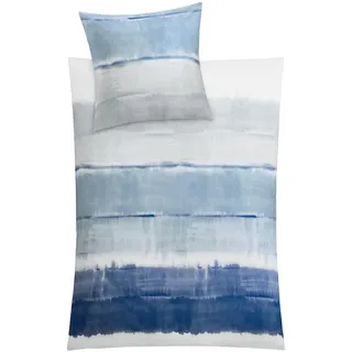 KLEINE WOLKE Long Beach Gestreift Taubenblau 135 x 200 cm + 80 x 80 cm