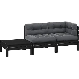 VidaXL 806674, Schwarz, Holz, Stoff, Polyester, Erwachsene & Kinder, 5 cm, 60 cm, 60 cm - Schwarz