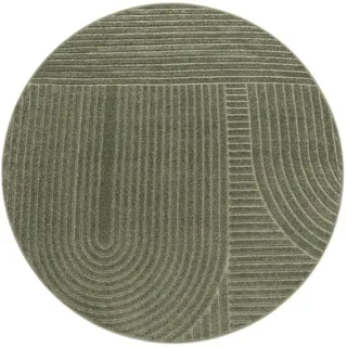 Paco Home Outdoorteppich 160/160 cm Cotton 240 , Grün , Textil , Rund , 160x160 cm , strapazierfähig, für Fußbodenheizung geeignet , Teppiche und Böden, Teppiche, Outdoorteppiche