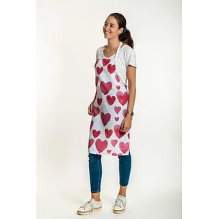 Koala Spain Schürze Full Print Love, Polyester, Weiß-Rot