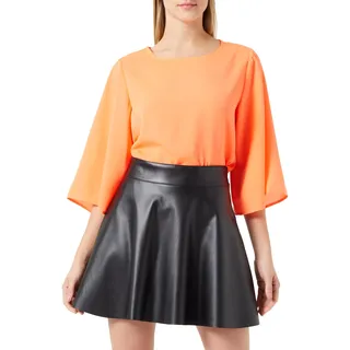Noisy May Kurzer Rock - NMandy PU HW Flared skirt WVN NOOS - XS bis XL - für Damen - Größe S - schwarz - S