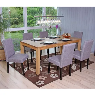 Mendler Esszimmerstuhl Littau Textil grau 6er Set