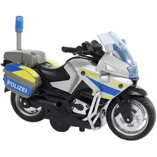 BREIMEIR Kids Globe Polizeimotorrad (Einsatzfahrzeug mit Licht + Sound, Motorrad mit Rückzugsmotor, Spielzeug aus Kunststoff, inkl. Batterien) 510247