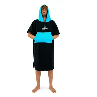 Surflogic Black/Cyan Poncho Umziehen Kabine Handtuch warm