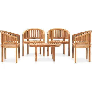 vidaXL 5-tlg. Garten-Lounge-Set Massivholz Teak - Braun
