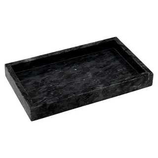 30 x 20 cm Marmor-Tablett, gewelltes graues rechteckiges Badezimmer-Tablett, Ablagetablett für Toilettentank, dekorativer Halter für Schminktisch - Grün