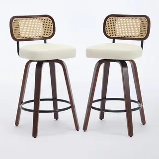 Urban Meuble Barhocker SET 2 Stk. 56 x 90 x 43 cm Walnuss/Beige