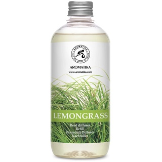 Raumduft Nachfüller Lemongrass - Zitronengras 500ml - Nachfüllflasche mit Naturreinem Ätherischen Lemongras Öl - Intensiv & Langanhaltend Natürlicher fur Raum - Küche - Bester Raumlufterfrischer