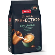 Melitta Barista Perfection 100% Brasilien, Ganze Kaffee-Bohnen 750g, ungemahlen, Single-Origin-Kaffee, 100% Arabica-Bohnen, langsame Trommelröstung, Crema Forte, Stärke 4