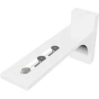 Flairdeco Wandträger / Wandwinkel mit Langloch für Vorhangschiene, Metall, Weiß, kurz