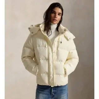 Polo Ralph Lauren für Damen. 211B17285003 Beige gesteppte Daunenjacke (XL), Lässig, Recyceltes Polyester