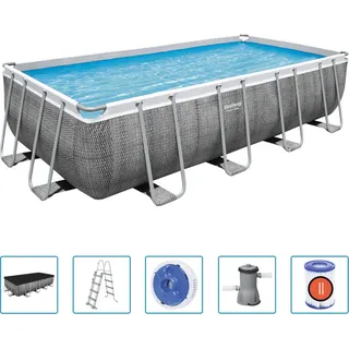 Bestway Power Steel Pool-Set Rechteckig 488×244×122 cm - Braun