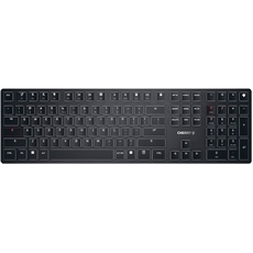 CHERRY KW X ULP, Ultra Flache Mechanische High-End-Tastatur, EU-Layout (QWERTY), Kabellose Multi-Device-Tastatur Für Bis Zu 4 Geräte, Wiederaufladbar, Schwarz