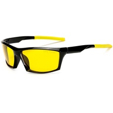 Long Keeper Nachtsichtbrille Autofahrer Sport, Nachtfahrbrille Anti-Blend Sonnenbrille Gelb, Nachtbrille zum Autofahren Sportbrille Night Vision Goggles UV Schut