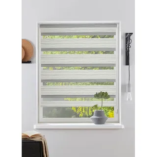 MY HOME Doppelrollo »PAGELLA« Lichtschutz Blendschutz Sichtschutz Verdunkelung ohne Bohren freihängend mit eingewebten Chenillefäden NEUHEIT!, grau