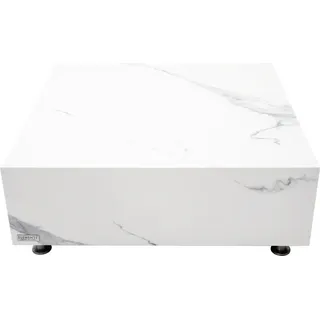 BIANCO Marmor Porzellan Couchtisch Mittel  | luxus | hochglanz | 101.6 x 101.6 x 35.6 cm