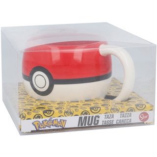 Stor 490 Ml 3D geformte Keramik Tasse - Pokemon Pokeball In Geschenkbox