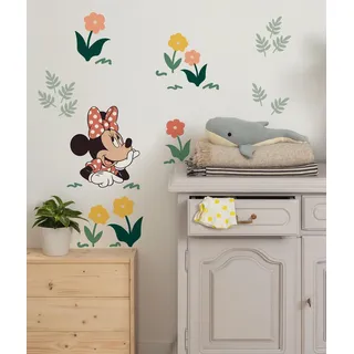 KOMAR Wandtattoo »Disney Minnie Mouse Beauty in Bloom« 50 x 70 cm (Breite x Höhe) - Kinderzimmer, Wandsticker, gelb