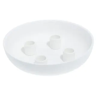 Storefactory - Granholmen - Kerzenständer, Kerzenschale, Adventskranz, Adventsleuchter - Keramik - Weiß - Maße (Dia x H): 21 x 5 cm
