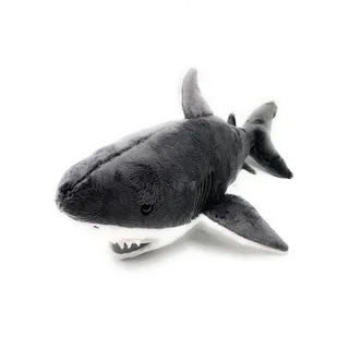 Onwomania Plüschtier Kuscheltier Stoff Tier Weißer Hai Fisch Mega riesig 54cm Grau - Grau