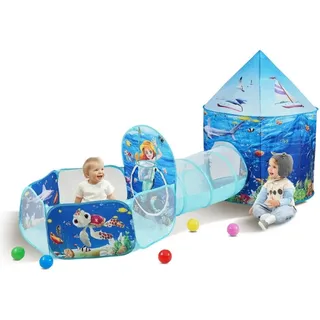 Kinder-Spielzelt mit Tunnel, Basketballkorb & Pop-Up-Spielhaus - Inkl. Tragetasche & Spanngurten - Innen & Außen - Geburtstagsgeschenke - Jungen, Mädchen, Babys, Kleinkinder