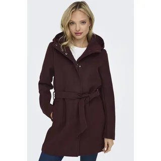 ONLY Kurzmantel »ONLEMMA HOODED BELT COAT OTW«, rot