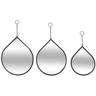 Atmosphera Createur d ́interieur Metallspiegel Leny tropfenförmig, 3er-Set , Metall , 0.5x43x25 cm , Spiegel