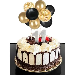 Ballontopper Gold Schwarz Gold Konfetti