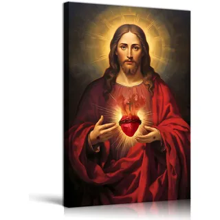 Gerahmtes Heiliges Herz Jesu, Leinwandbild, Wandkunst, Jesus, göttliche Barmherzigkeit, Poster, Drucke, christlicher, religiöser Gott, Kunstwerk, Zuhause, Wohnzimmer, Schlafzimmer, Dekoration
