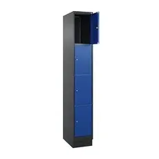 CP Schließfachschrank Classic PLUS enzianblau, schwarzgrau 080020-104 S10030, 4 Schließfächer 30,0 x 50,0 x 185,0 cm
