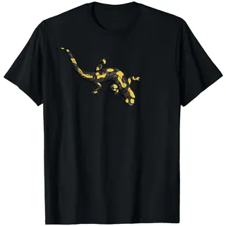 Salamander Zeichnungen und Designs - Herren & Damen & Unisex Kinder - Schwarz - Salamander T-Shirt - Handgezeichnetes Salamander Design - Cartoon - Klassisch - S