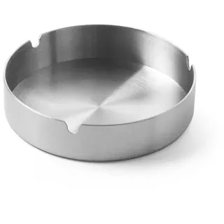 HENDI Aschenbecher, mit Zigarettenhalter, ø120x(H)30mm, Stapelbar, Edelstahl