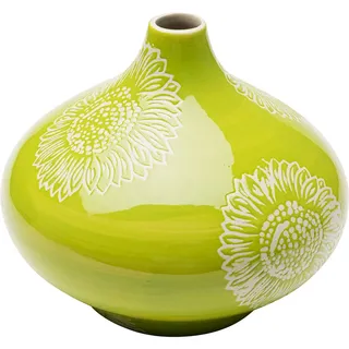 Kare Design Vase Big Bloom, Grün, Deko Vase, Blumenvase, Porzellan, handgearbeitet, Unikat, 21 cm (H)