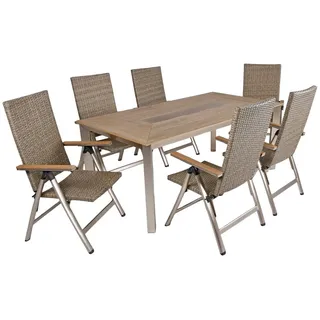 Garden Pleasure Florence Set 7-tlg. Beige/Grau