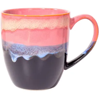 500 ml einzigartige Kaffeetasse aus Keramik, handgefertigte große Teetasse mit Ofenwechselglasur für Büro und Zuhause, Kaffeetassen für Tee, heiße Schokolade und mehr (Rosa)