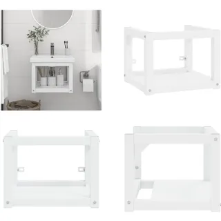 vidaXL Badezimmer Wand Waschtischgestell Weiß 40x38x31 cm Eisen - Waschtischrahmen Für Badezimmer - Waschtischgestell Für Badezimmer - Wandmontierter Waschtischrahmen - Hängende Waschtische - Weiß