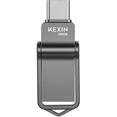 KEXIN USB C Stick 256GB USB Stick USB Type-C 256 GB, Android Smartphone Speicher, USB C Speicherstick 256GB für Android Handy, Tablet, Computer, Notebook, MacBook, OTG Handy-Stick Schwarz