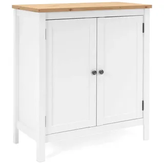 Homestyle4u Sideboard Kommode Wohnzimmerschrank Weiß Holz Natur 2125