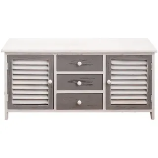 Mobili Rebecca Sideboard Weiß 34/90/44 cm , Holz , 34x44x90 cm , Kleinmöbel, Kommoden, Sideboards