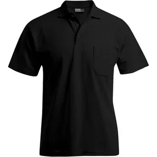 Heavy Poloshirt mit Brusttasche Plus Size Herren, Schwarz, 4XL - Schwarz