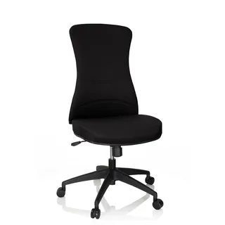 hjh OFFICE 760012 Profi Bürostuhl Office XT Netzstoff Schwarz Drehstuhl ohne Armlehnen, breite Sitzfläche, höhenverstellbar