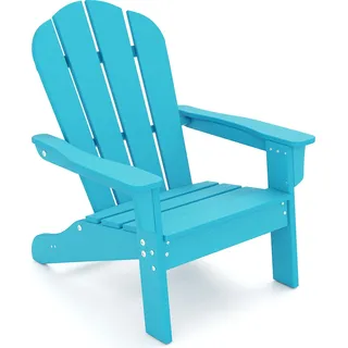 COSTWAY Adirondack Stuhl Kinder, Adirondack Chair aus HDPE, Gartenstuhl mit Rückenlehne & Armlehnen für Kinder von 3–8 Jahren, Türkis - Türkis