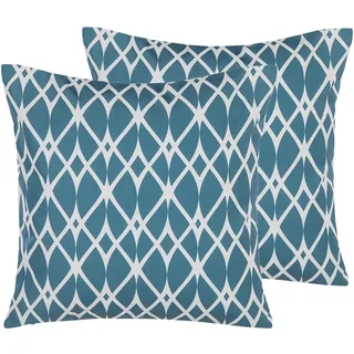 Beliani Anagni 45 x 45 cm Blau/Weiß