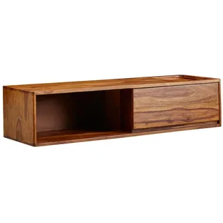 FineBuy TV-Board Kommode 110cm hängend Sheesham Massivholz TV Lowboard mit 1 Schublade