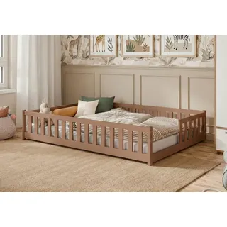 Kids Collective Jugendbett Bodenbett 120 x 200 cm Kiefer massiv braun