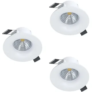 EGLO Einbaustrahler 3er Set rund Aluminium weiß
